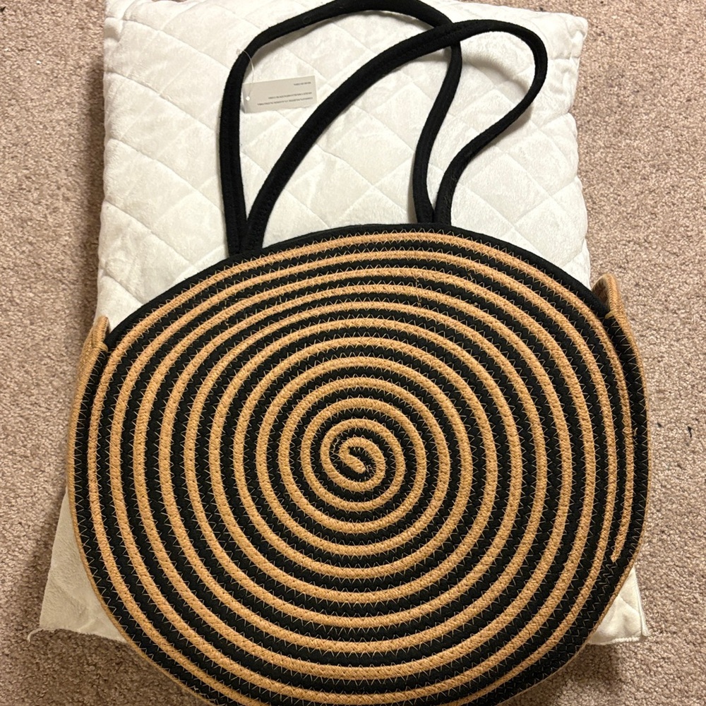 Black and Tan Spiral Tote Bag